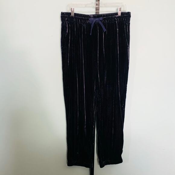 J. Crew Navy Velvet Drawstring Joggers Size 10 - Picture 2 of 8